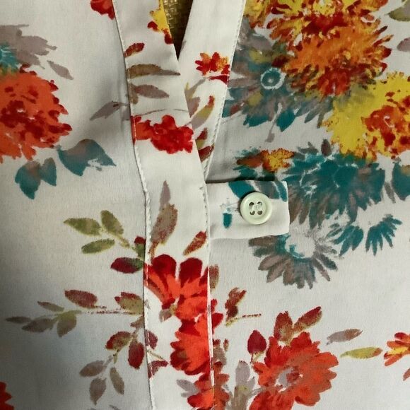 PLEIONE Floral Popover Long Roll-up Sleeves Blouse - Picture 6 of 11